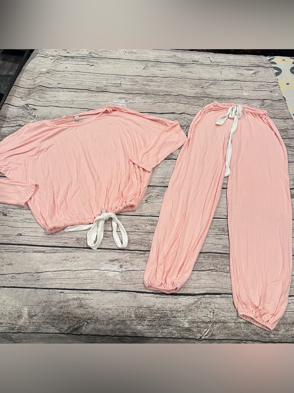 Eberjey Peach Pjs / Lounge Set; Soft Drawstring Top & Pants Size small